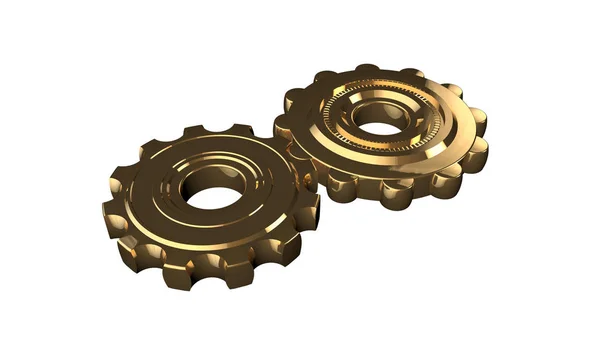 Illustration Unusual Gears Non Standard Tooth Shape Smooth Connection Idea — Stock Photo, Image