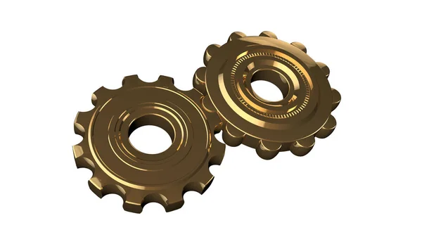 Illustration Unusual Gears Non Standard Tooth Shape Smooth Connection Idea — Stock Photo, Image