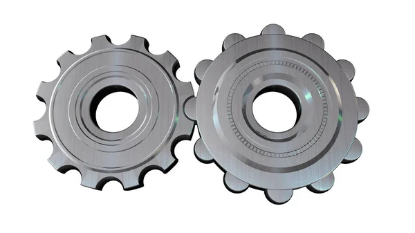 Illustration Unusual Gears Non Standard Tooth Shape Smooth Connection Idea — Stock Photo, Image