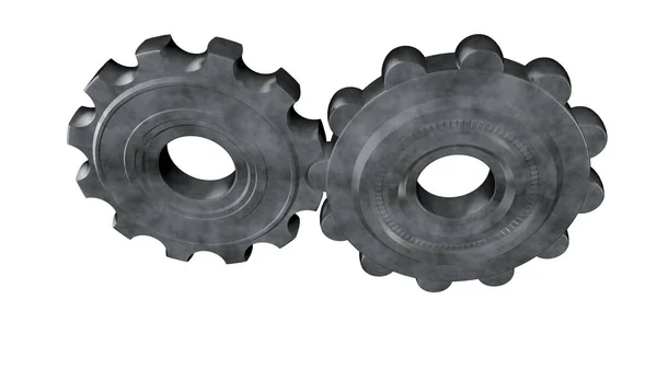 Illustration Unusual Gears Non Standard Tooth Shape Smooth Connection Idea — Stock Photo, Image