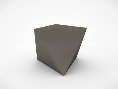 Gri, taş prizmalar görüntüsü. Sertlik ve ilke sembolü. Beyaz arka plan üzerinde 3D render.