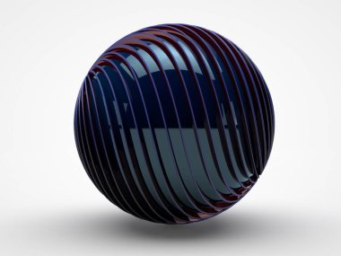 siyah topu görüntüsünü çok bükülmüş disk ve mavi küre Merkezi, beyaz zemin üzerine kırmızı kenarlar oluşan. 3D render