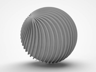 dalgalı bir yüzey ile güzel bir top 3D render. Resimde beyaz arka plan üzerinde.