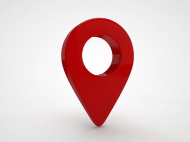 beyaz zemin üzerine kırmızı Navigator'da pimleri görüntüsü. 3D render