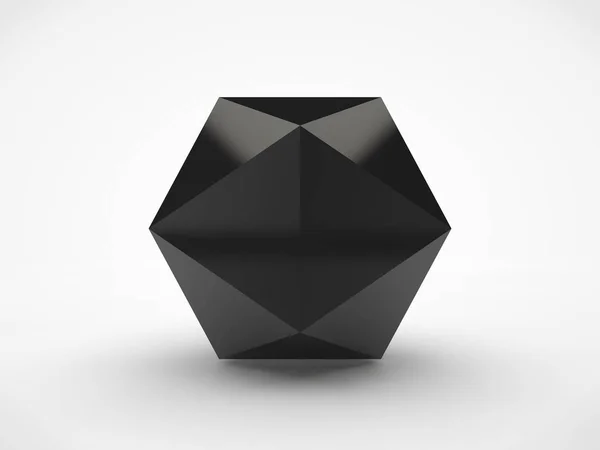 Зображення Металу Чорний Багатогранник Відбиваючою Поверхнею Символ Твердості Принципу Візуалізація — стокове фото