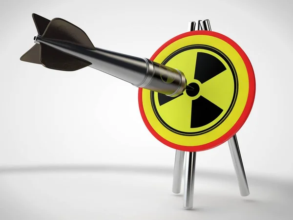 Image Target Radiation Symbol Dart Hit Target Form Nuclear Missiles — Stock Photo, Image