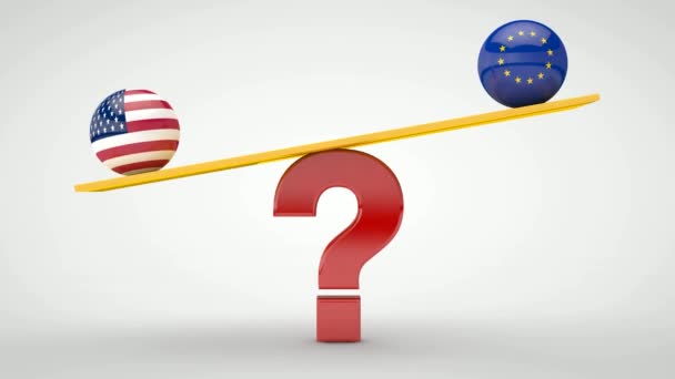 Animação Balançar Ponto Interrogação Com Bolas Bandeiras Diferentes Países — Vídeo de Stock