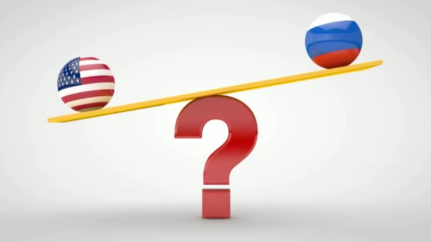 Animação Balançar Ponto Interrogação Com Bolas Bandeiras Diferentes Países — Vídeo de Stock