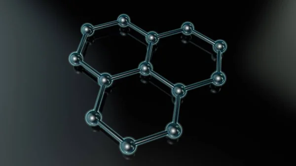 Obrázek Zářící Fragment Krystalové Mřížky Graphene Uhlíkové Molekuly Supravodič Materiál — Stock fotografie