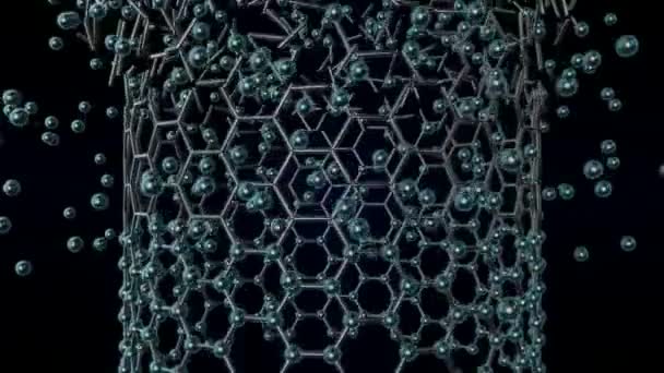 Animatie Van Vorming Van Nanotubes Van Grafeen — Stockvideo