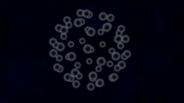 yuvarlak bir molekülün karbon atomu ile 3D animasyon.