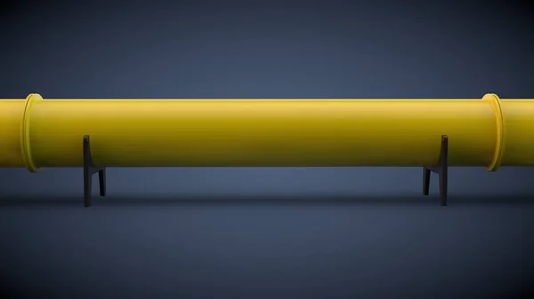 3D Illustration der Pipeline. die Idee der Gasversorgung, der Transportkommunikation, der Ölpipeline, der Energiearterie Europas. 3D-Darstellung. — Stockfoto
