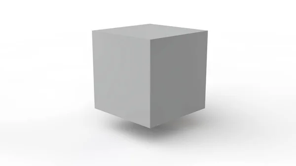 Representación 3D de un cubo, una figura geométrica aislada sobre un fondo blanco. La idea de corrección, orden, armonía geométrica. Ilustración 3D, abstracción . —  Fotos de Stock