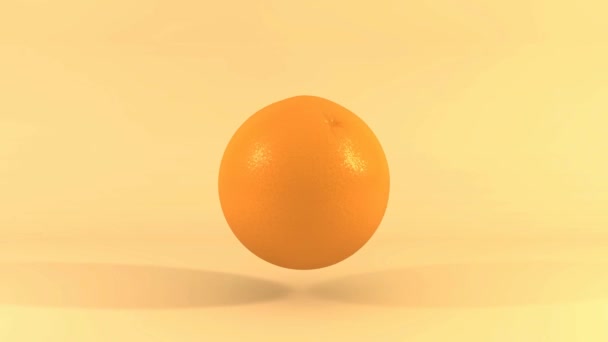 オレンジの爆発の3Dアニメーションは その後 ボールビタミンの多くを散乱 — ストック動画