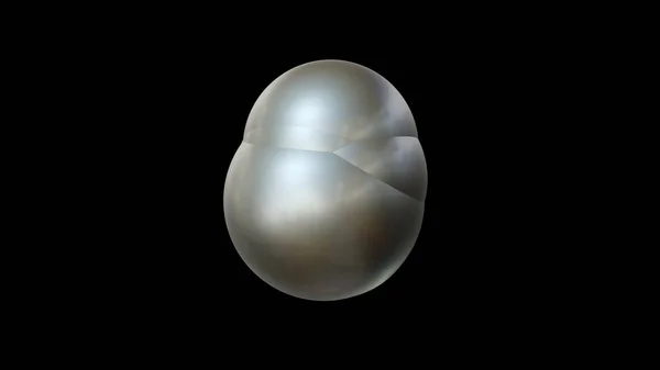 3D image of metal balls of different sizes of perfect geometry. the balls are fused with each other, the convex surface of the figure has a futuristic, abstract look. 3D rendering, isolated.