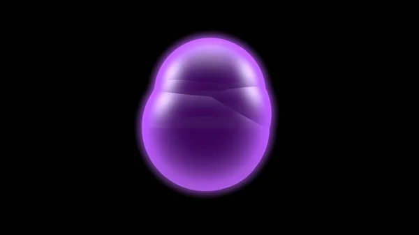 Illustration 3D d'une boule lumineuse, d'une sphère violette sur fond noir, de l'apparition d'autres boules. Image abstraite, idée de fond, composition futuriste, travail scientifique. rendu 3D — Photo