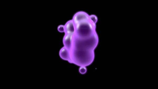 3D illustration of a purple object, a gas cloud of high-temperature plasma. Abstract image of futuristic black background. 3D rendering isolated. Ball lightning.