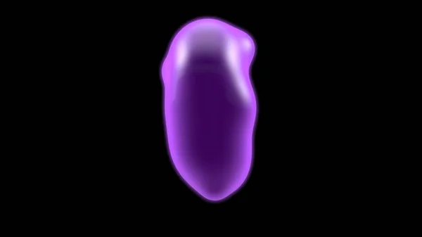 3D-Illustration eines lila Objekts, einer Gaswolke aus Hochtemperatur-Plasma. abstraktes Bild des futuristischen schwarzen Hintergrunds. 3D-Darstellung isoliert. Kugelblitz. — Stockfoto