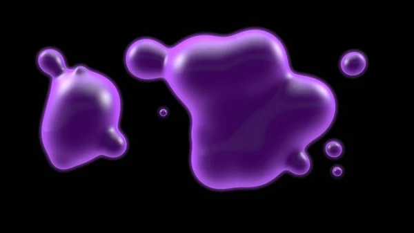 3D illustration of a purple object, a gas cloud of high-temperature plasma. Abstract image of futuristic black background. 3D rendering isolated. Ball lightning.