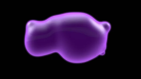 Ilustración 3D de un objeto púrpura, una nube de gas de plasma de alta temperatura. Imagen abstracta de fondo negro futurista. Representación 3D aislada. Rayo de bola . —  Fotos de Stock