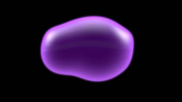 3D illustration of a purple object, a gas cloud of high-temperature plasma. Abstract image of futuristic black background. 3D rendering isolated. Ball lightning.