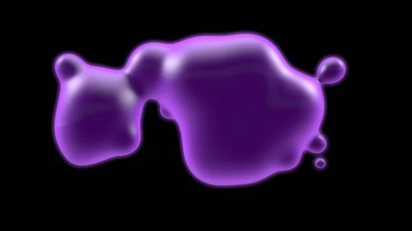 3D illusztráció egy lila tárgyat, egy magas hőmérsékletű plazma gázfelhőt. Absztrakt kép a futurisztikus fekete háttér. 3D-s renderelés elszigetelt. Golyós villámlás. — Stock Fotó