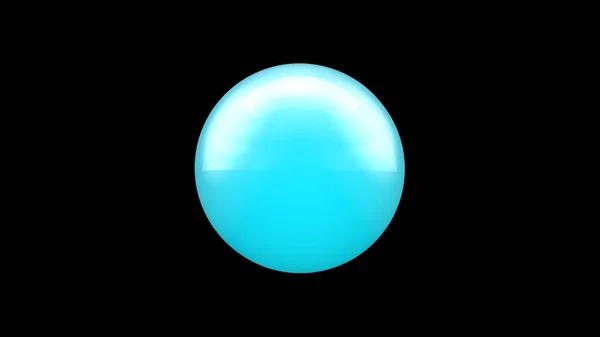 Illustration 3D d'une sphère bleue sur fond noir et sombre, isolée. Un objet géométrique unique, symbole de froid et d'indépendance. rendu 3D . — Photo
