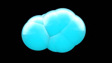 Siyah bir arka plan üzerinde uzayda çok güzel mavi topları 3d illüstrasyon. Uzaydaki geometrik cisimler. Güzellik ve uyum, kar bulutları ve kar yığınları fikri. 3d işleme, izole.