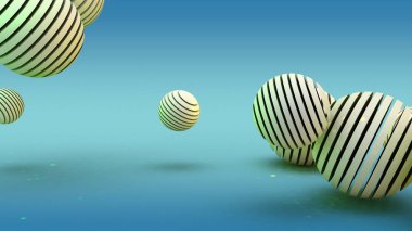 Mavi bir arka plan üzerinde yeni yıl stili soyut, geometrik şekiller 3d render. Farklı boyutlardaki disklerden kürelerin görüntüsü. Kapsam şeridi. Soyut bir festival şarkıları İllüstrasyon.