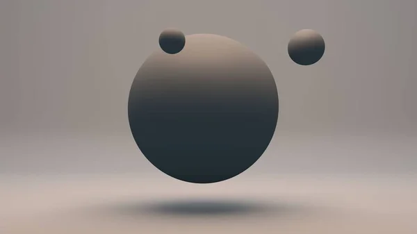 灰色液体物质的三维渲染 这个大球体与小球体合并在一起 在黑暗的反光背景下的未来主义设计的组成 桌面背景图像的概念 — 图库照片