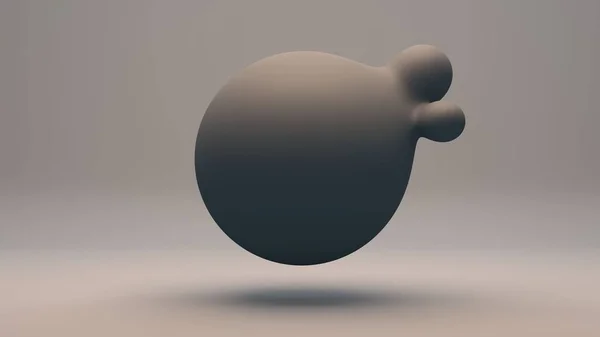 Rendering Grey Liquid Substance Big Sphere Merges Small Composition Futuristic — ストック写真