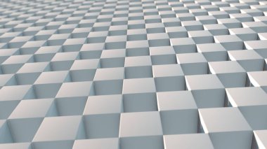 Bir grup küpten üç boyutlu soyut bir arkaplanı sersemletici bir sırayla yorumlamak. Ekran koruyucular ve fütüristik tasarım için arkaplan resmi. Düzen fikri, matematiksel kesinlik.