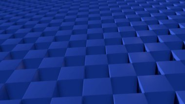 Bir grup küpten üç boyutlu soyut bir arkaplanı sersemletici bir sırayla yorumlamak. Ekran koruyucular ve fütüristik tasarım için arkaplan resmi. Düzen fikri, matematiksel kesinlik.