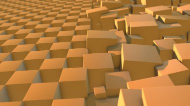 Bir küp kübünden soyut bir arkaplanın 3 boyutlu canlandırması. Küpün bir tarafında sıkı bir satranç sırası, diğer tarafında ise kaos var. İllüstrasyon düzenle düzensizlik arasındaki farkı gösteriyor..