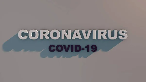 Απόδοση Γκρίζου Φόντου Κείμενο Covid Coronavirus Banner Για Ενημερωτικά Πόστερ — Φωτογραφία Αρχείου