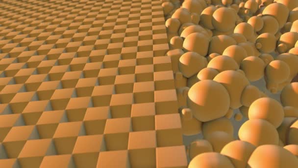 Rendering Eines Geometrischen Hintergrundes Aus Würfeln Gestaffelter Reihenfolge Würfel Werden — Stockvideo