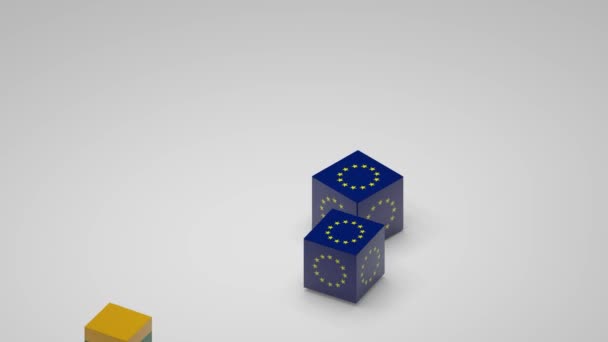 Animation Triangle Impossible Avec Les Drapeaux Pologne Ukraine Lituanie Union — Video