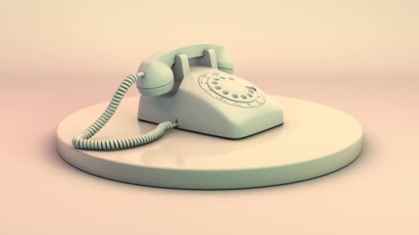 Vieux Téléphone Avec Cadran Sur Piédestal Animation — Video