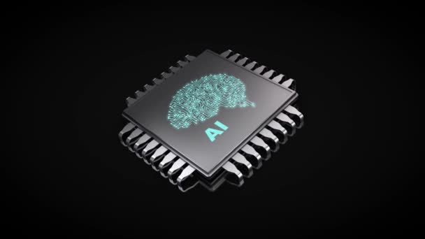 Animation Chip Surface Processor Blue Image Human Brain Symbol Artificial —  Stock Video © Tschub #404551230