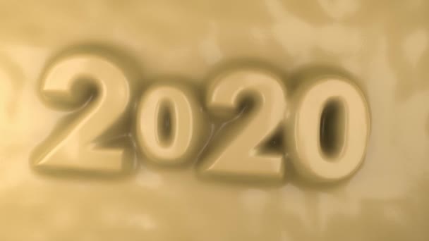 発信年の日付と3Dアニメーションの背景2020 テキストは新年の2021年に変更されます 新年のバナーは 休日のシンボルです 3Dアニメーション — ストック動画