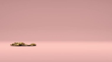 Altın sayının 3 boyutlu animasyonu, 2021 yılının tarihi. Pembe arka planda rakamlar belirir, şişer ve zıplar.