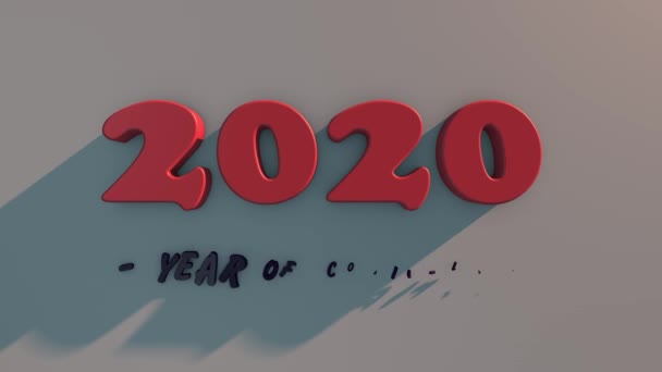 Koronavirüslü 2020 Metnin Boyutlu Animasyonu Metin Mutlu Yıllar Başlığıyla 2021 — Stok video