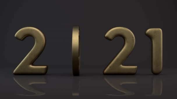 Animation Nouvelle Année 2021 Date Est Formée Par Texte Avec — Video