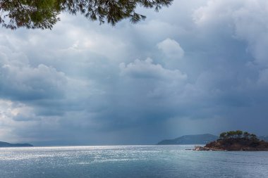 Güzel bir Yunan Adası panoramik görüntü