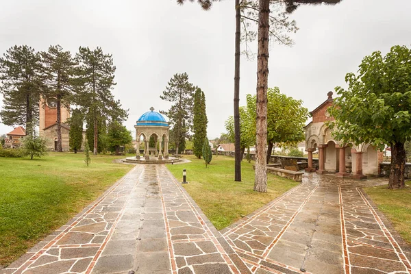 Célèbre Monastère Orthodoxe Zica Kraljevo Église Sainte Dormition Monastère Romain — Photo