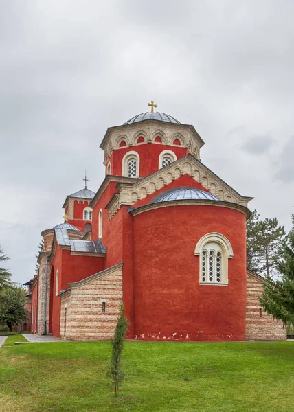 Ünlü Ortodoks Manastırı Zica Kraljevo Kutsal Dormition Yüzyıl Bizans Romanesk — Stok fotoğraf