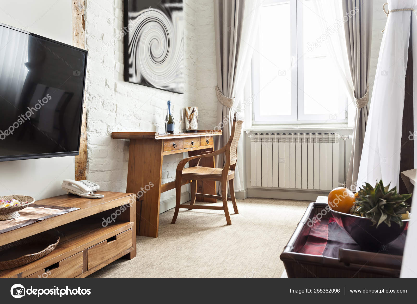 Beautiful Luxurious Hotel Room Interior Detail Stock Photo