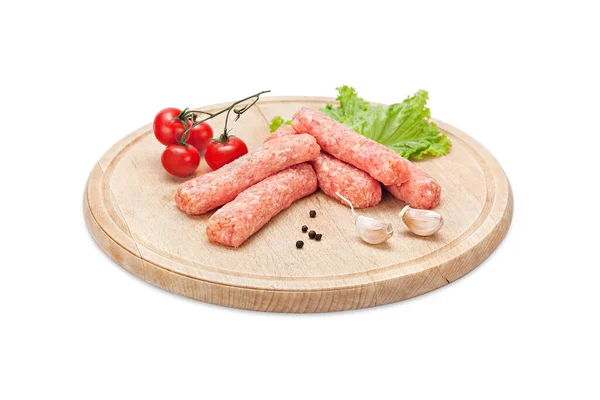 Pollo Fresco Crudo Cevapi Carne Picada Listo Para Preparación Decorado — Foto de Stock