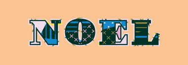 Renkli soyut tipografi yazılı kelime Noel kavramı. Vektör Eps 10 kullanılabilir.