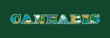 Renkli soyut tipografi yazılı kelime esrar kavramı. Vektör Eps 10 kullanılabilir.